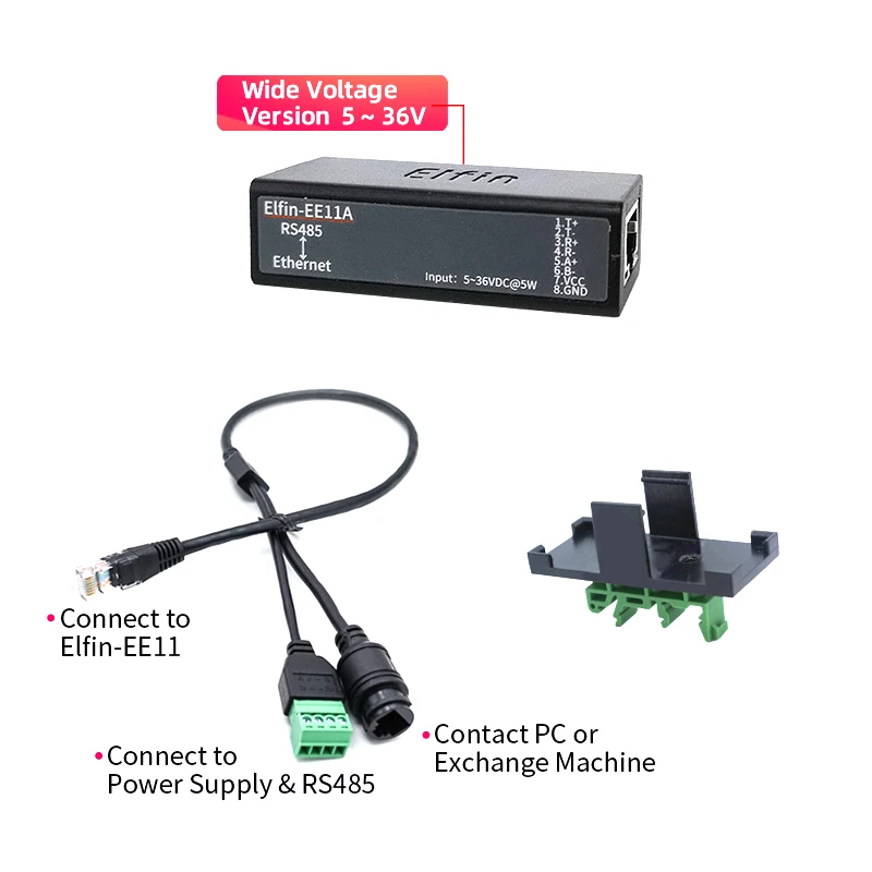 Imagem -06 - Porta Serial Rs485 para Servidor de Dispositivos Ethernet Conversor de Dados Iot Suporte Elfin-ee11 Ee11a Tcp ip Telnet Modbus Protocolo Tcp