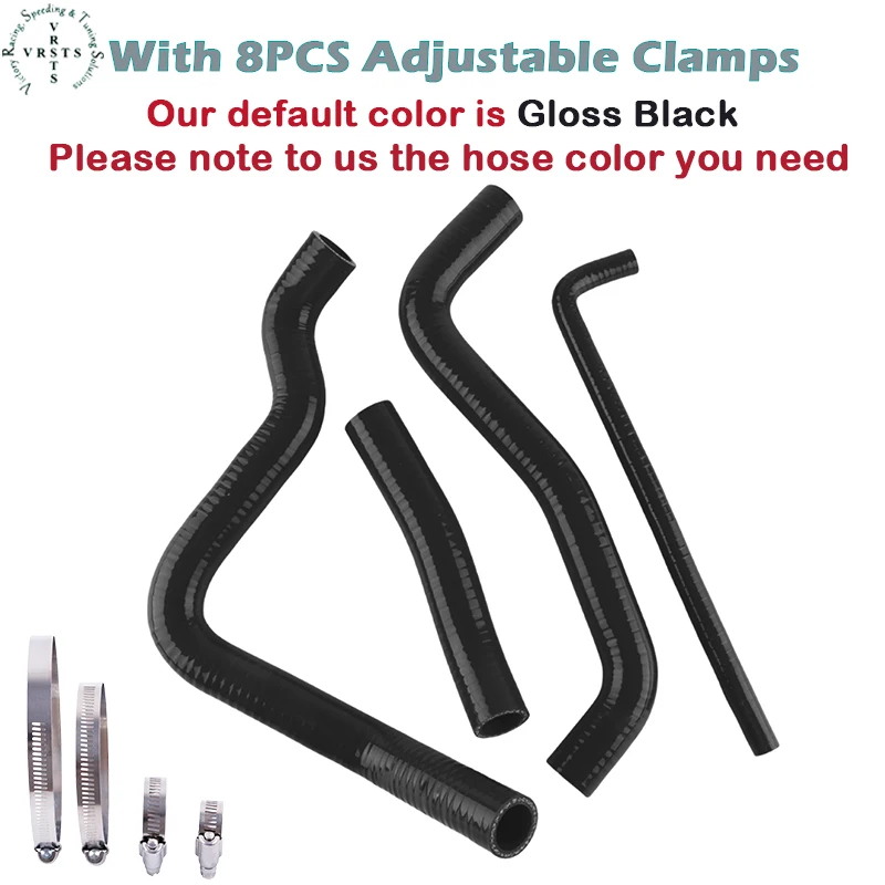 4PCS Kit For Suzuki GSXR1000 GSXR 1000 GSX-R1000 K1 K2 K3 K4 Motorcycle Silicone Radiator Coolant Water Pipe Tube Hose 2001-2004