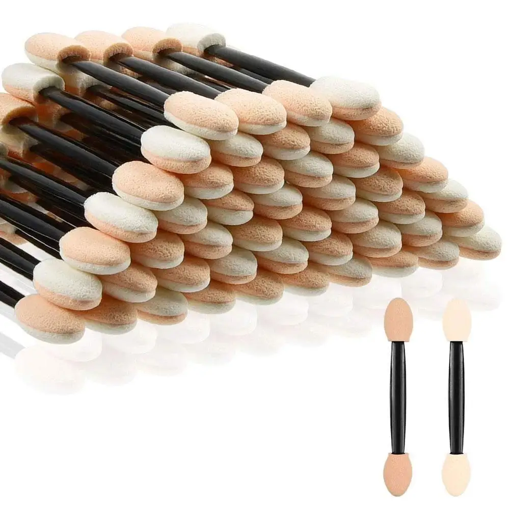 10 stücke Einweg Lidschatten Pinsel Schönheit Make-Up-Tool Wiederverwendbare Dual Seitige Schwamm Stick Tragbare Applikator Zubehör