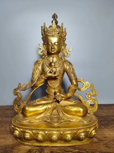 

Old Tibetan Buddhism Bronze Gilt Vajradhara Vajrabhairava Goddess Buddha Statue