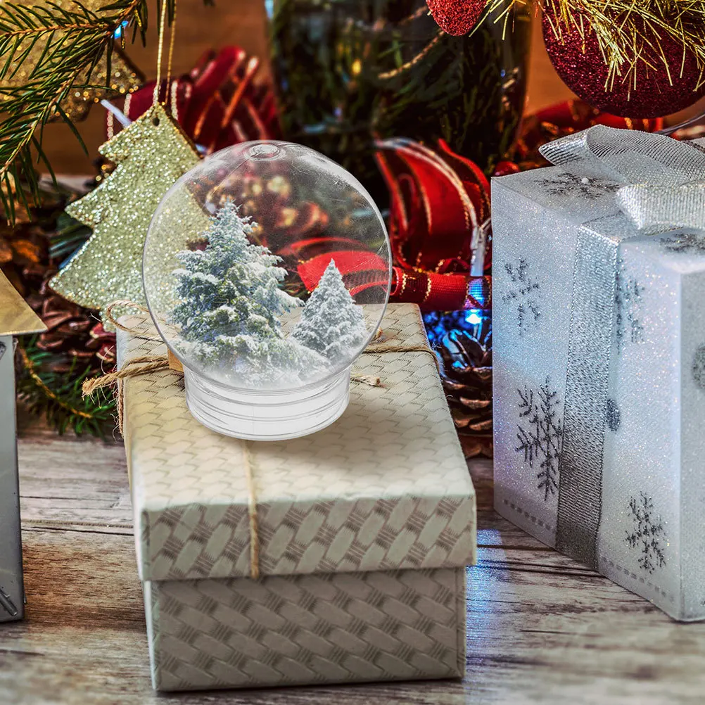 

6pcs Snow Globe Diy 270Ml Transparent Plastic Jar Screw Lid For Candy Display Craft Kit Party Favors Decorative Storage