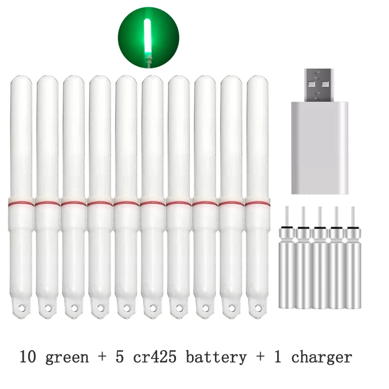 Luz LED J533 para flotador – Batería recargable CR425 roja/verde - imagen 5