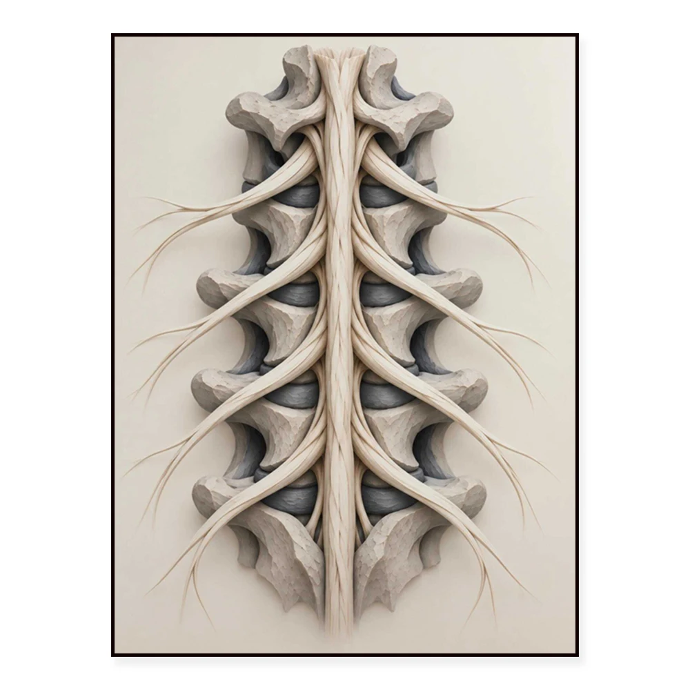 Nervous System Art: Depicting the Vagus Nerve, Brachial Plexus, and Spinal Nerve Pathways—Decorative Poster for Medical Clinics