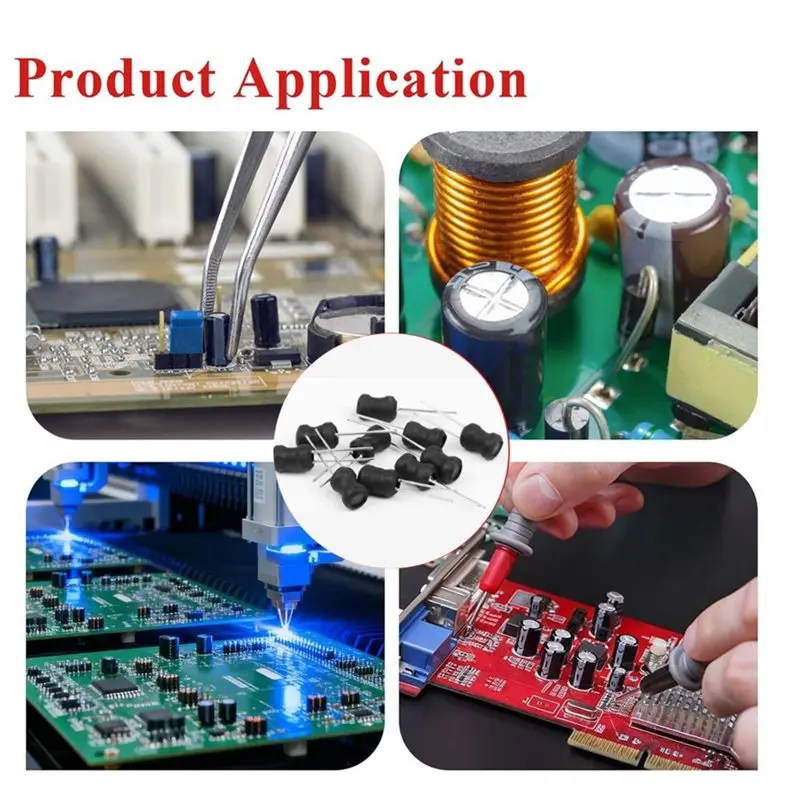 M11K-240PCS Inductor Kit,24 Values 2.2Uh-100Mh,DIP Radial Choke,Copper Coil Electronic Inductors Set, Individual Compartment