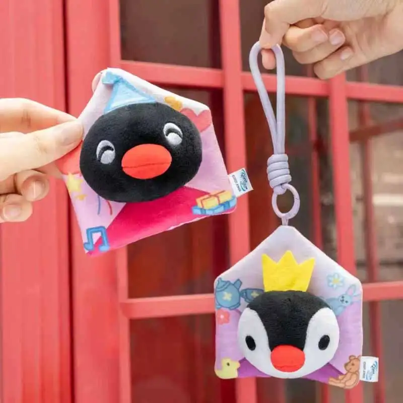4pcs Pingu Penguin Merchandise Southern Letter Series Plush Doll Pendant Keychain Bag Hanging Ornament Trendy Decor Accessory view 4
