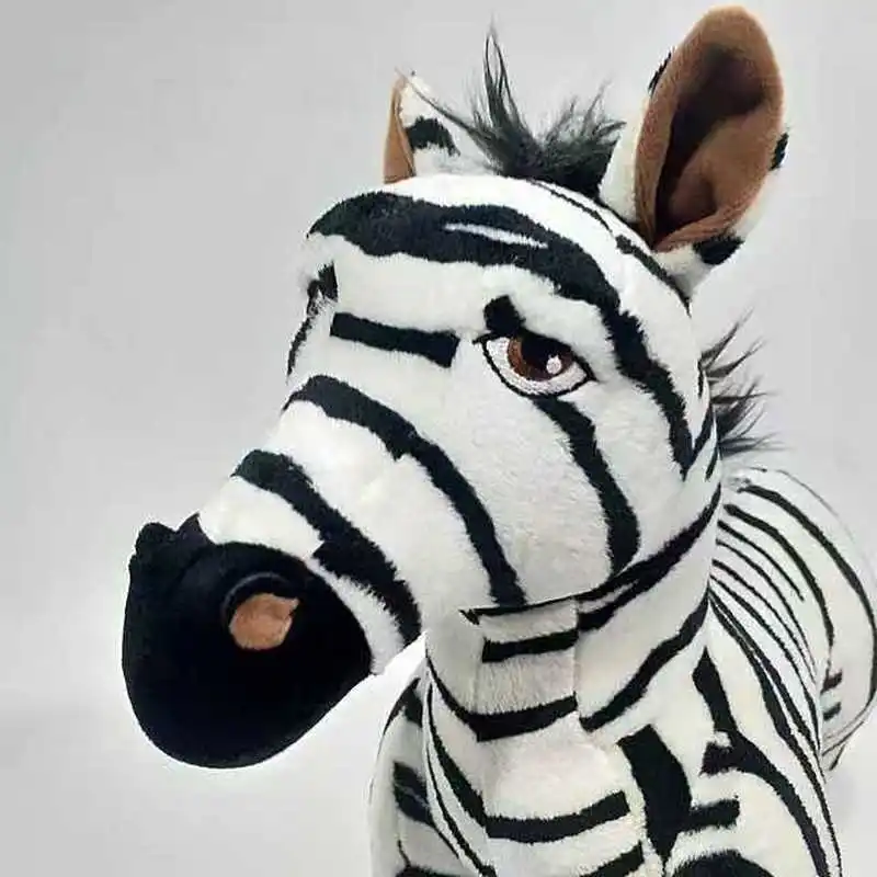 Real Life Standing Zebra Stuffed Animal Plush Toy Simulation Zebra Doll Photography Props Christmas Birthday Gifts For Children
