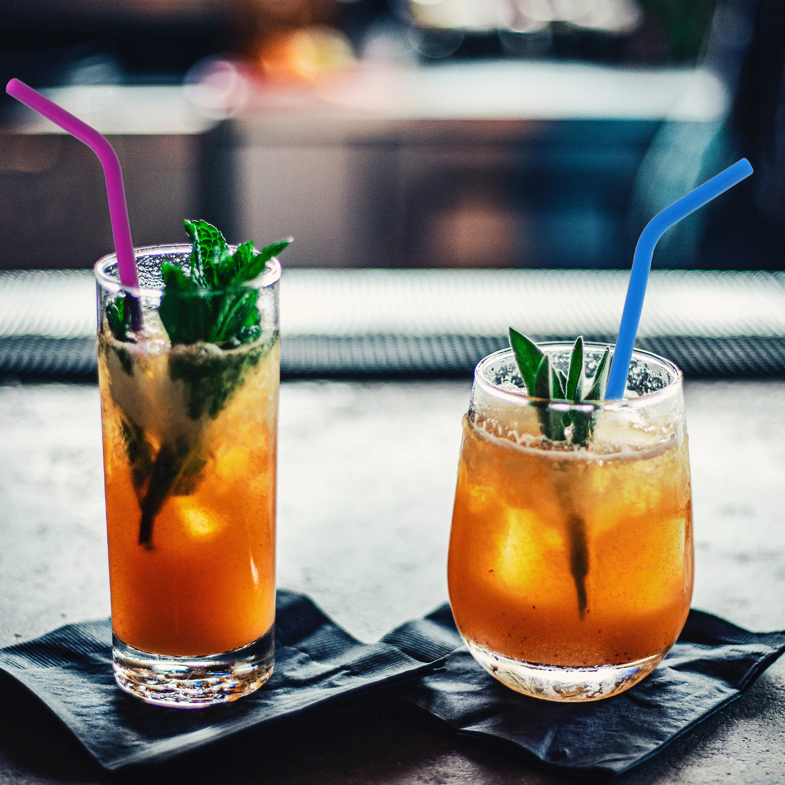 

1 set Silicone Straw Set Reusable Sturdy Crystal Clear Decorative Dishwasher Safe for Drinks Coffee Milk Tea Travel