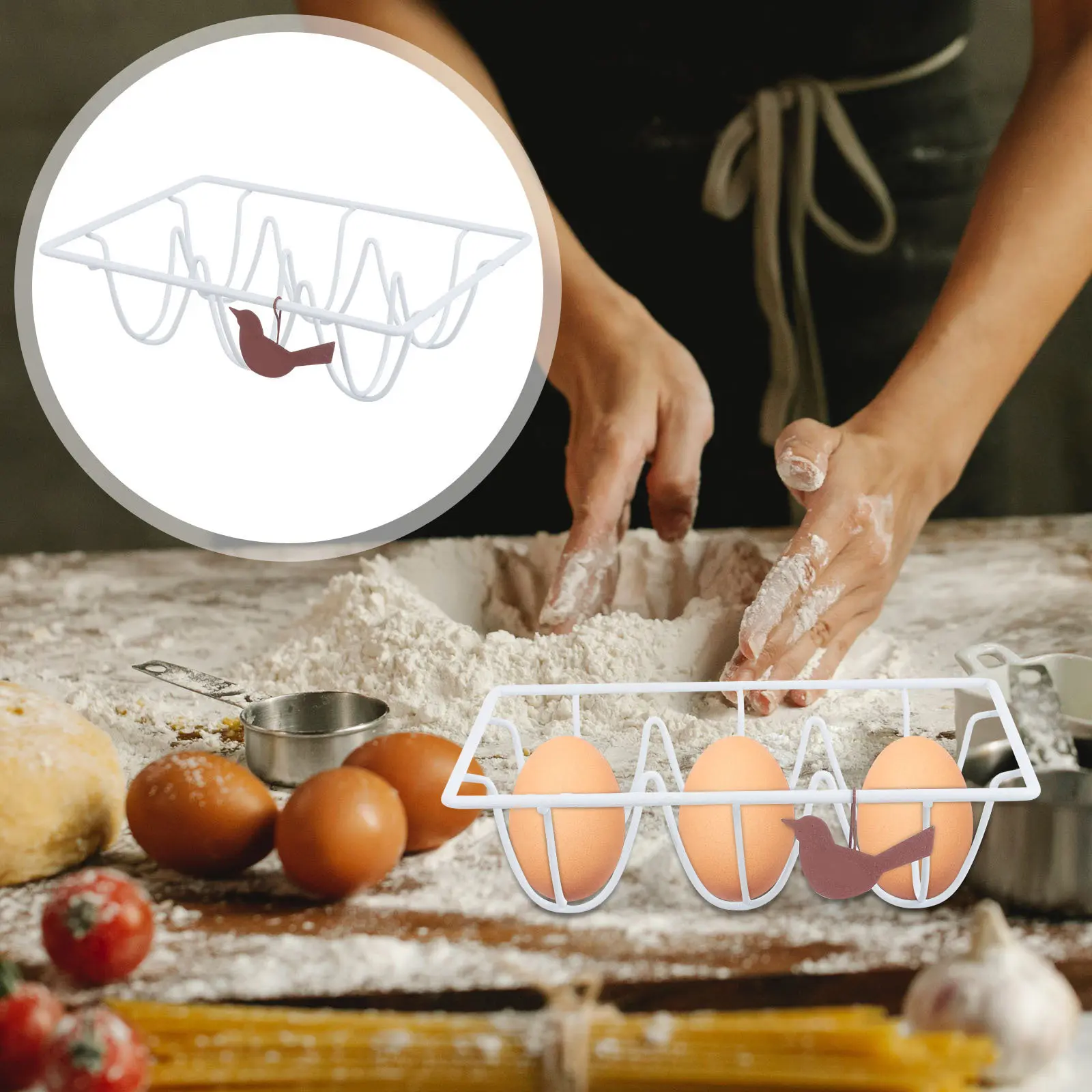 Premium Egg Holder Rack Eco Friendly Space Saving Compact Design for Refrigerator Kitchen Table Cabinet Perfect Household Picnic