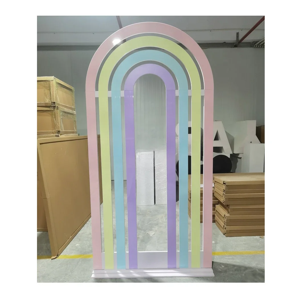 Backdrop Arch Baby Shower Stage Decor Colorful Rainbow Backdrop Stand