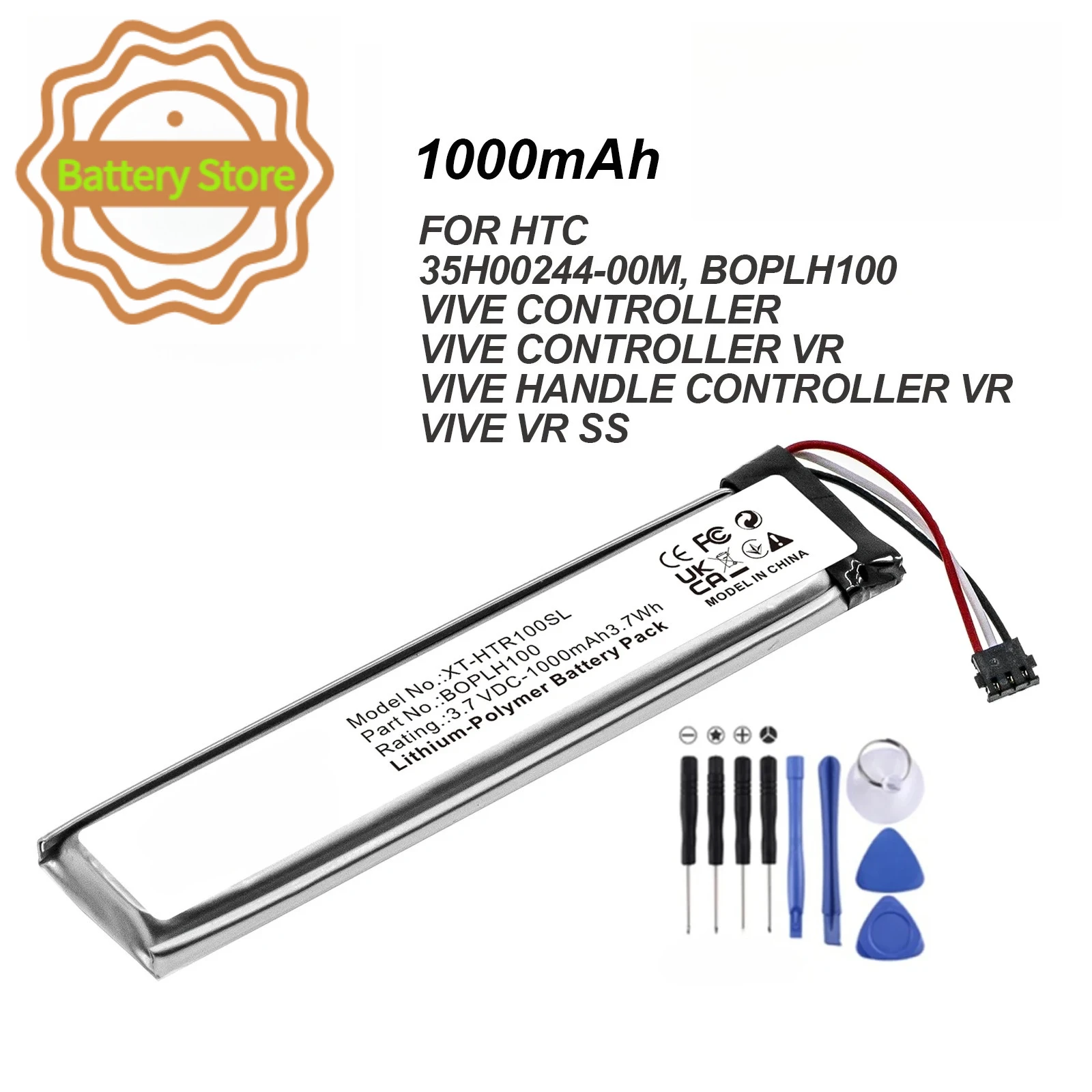 1000mAh VR battery BOPLH100,35H00244-00M For Vive Controller,Vive Controller VR,Vive Handle Controller VR,VIVE VR SS 3.7V