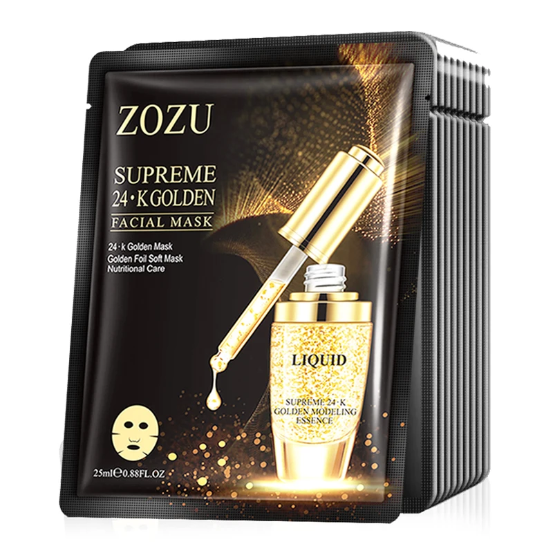 Mascarilla Facial dorada de 24K, antiarrugas, hidratante, antienvejecimiento, mascarillas faciales, mascarillas faciales, productos para el cuidado de la piel