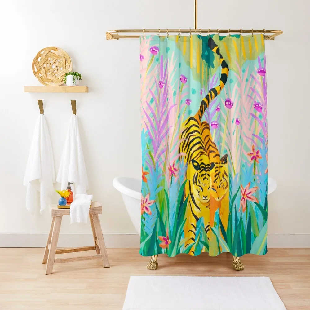 

Tigers in Garden Shower Curtain Bathroom Box Bathroom Deco Shower For Bathroom Set Curtain