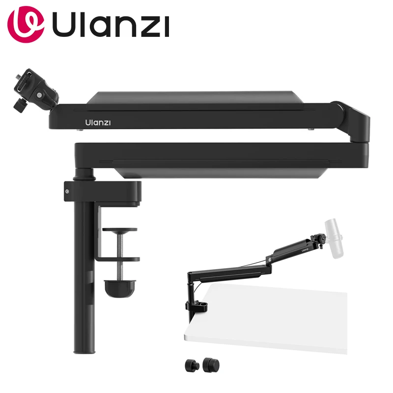 Ulanzi ZJ05 Microphone Boom Arm Stand With Professional Desktop PC Mobile Game Live Recording Adjustable Cantilever Heavy Duty