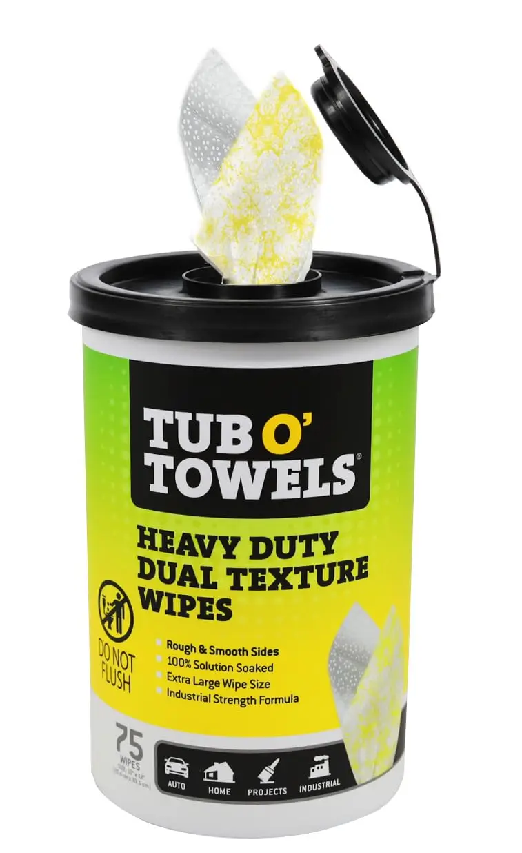 

Heavy-Duty Multi-Surface Cleaning Wipes 10x12 Inch 75 Count - Dual Texture for Grease, Tar, Oil, Paint Removal - Degreaser for Home, Garage, Auto, Workshop
