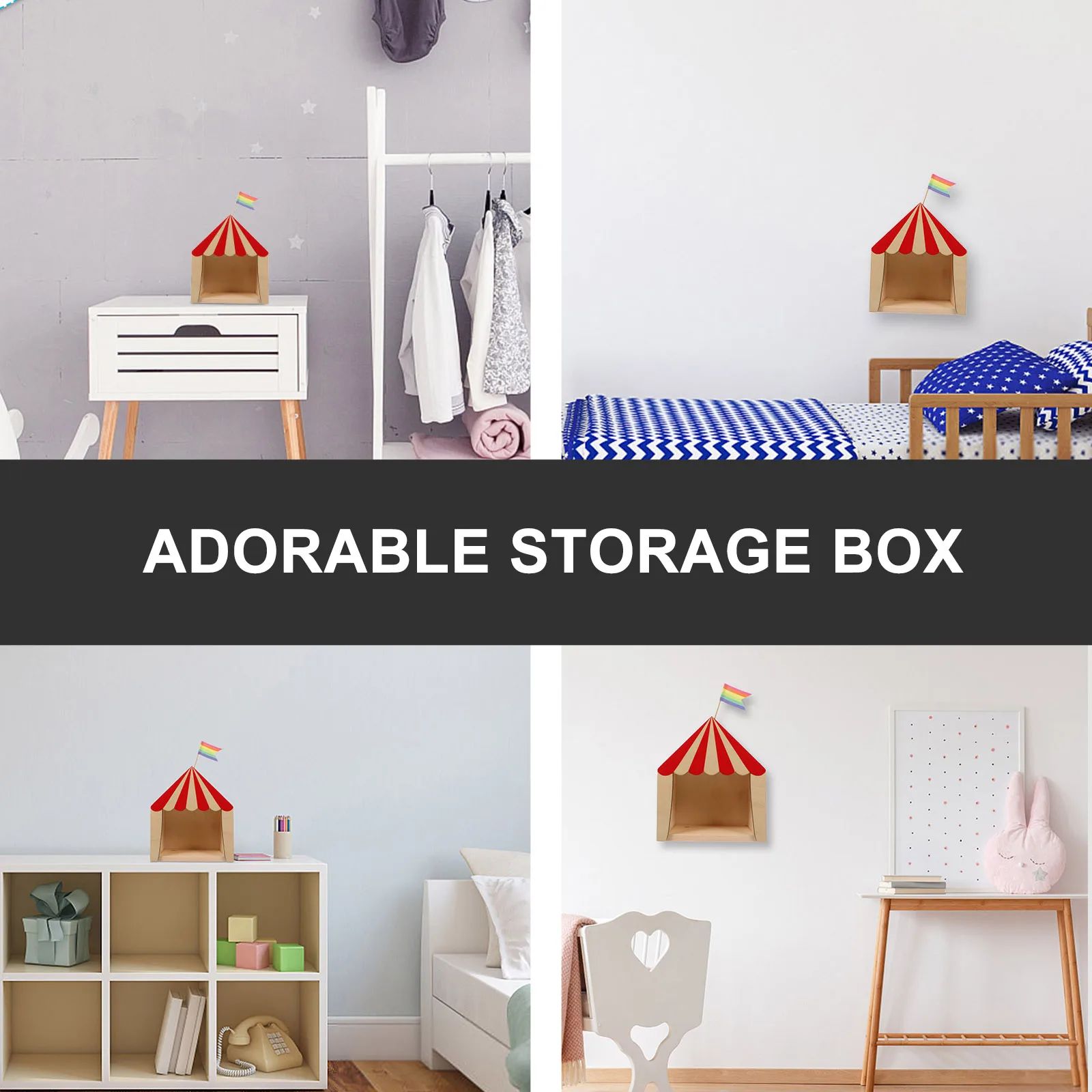 

1Pcs Stylish Adorable Tabletop Adornment Creative Storage Container Eco-Friendly Safe Kids Room Decor Circus Theme Design