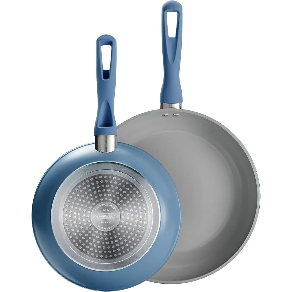 

10 and 12-Inch Ceramic Non-Stick Frying Pan Set, Heavy-Gauge Aluminum Skillet with Nonstick Coating, Dishwasher Safe