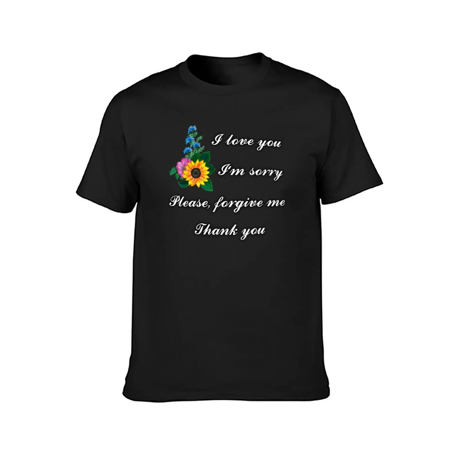 Ho'oponopono Phrases I love you Thank You T-Shirt customs design your own heavyweights tees black t-shirts for men