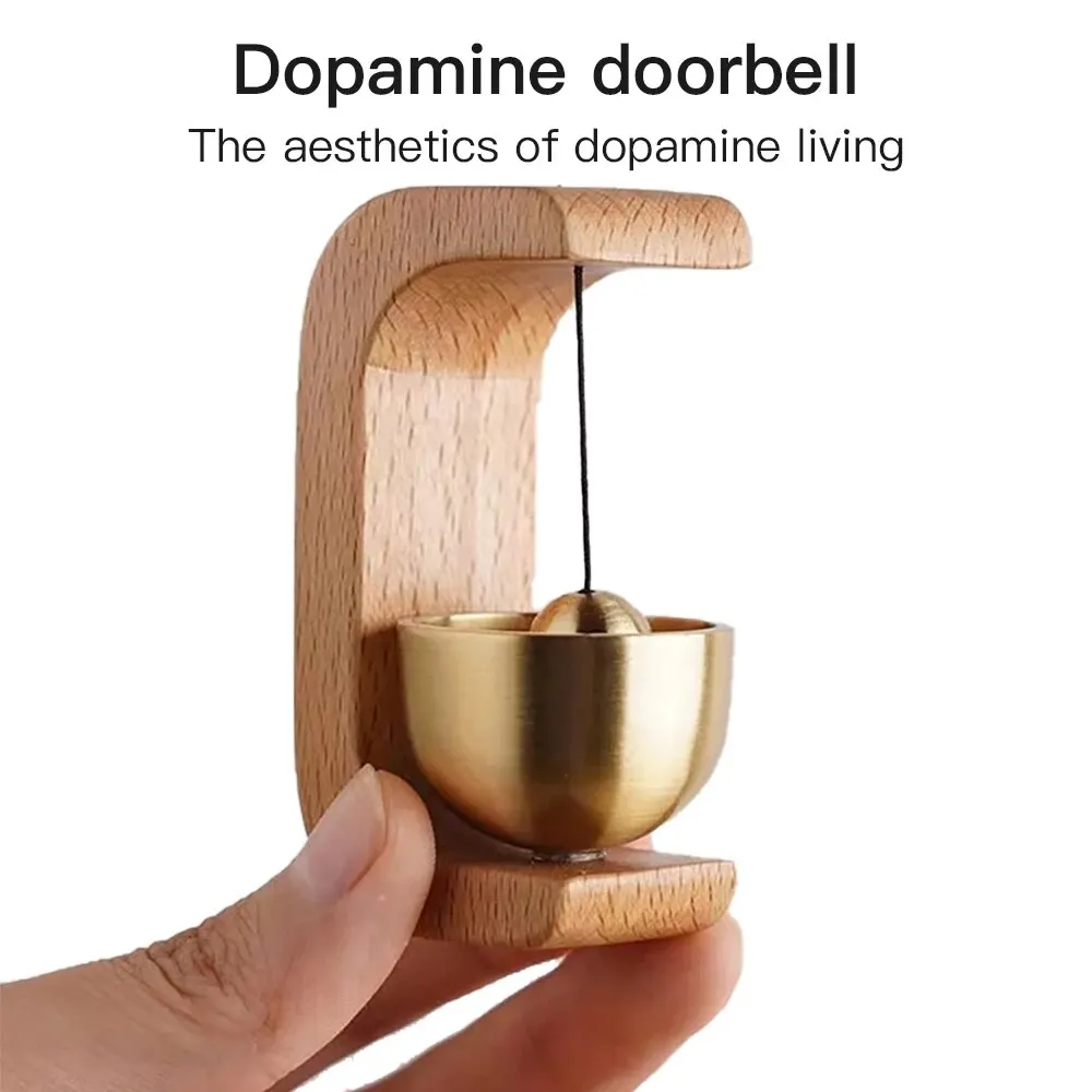 Dopamine Wind-bell Magnetic Inhalation Home Wind-bell Beech Car Into The Door To Remind The Bell Copper Bell Walnut Copper Ornam