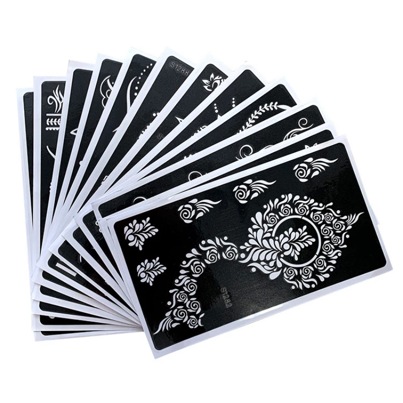 Indian Henna Hollow Temporary Tattoo Stencil Sticker Body Face Arm Hand Painting Tattoo Templates Sticker Tattoo Stencil Sticker