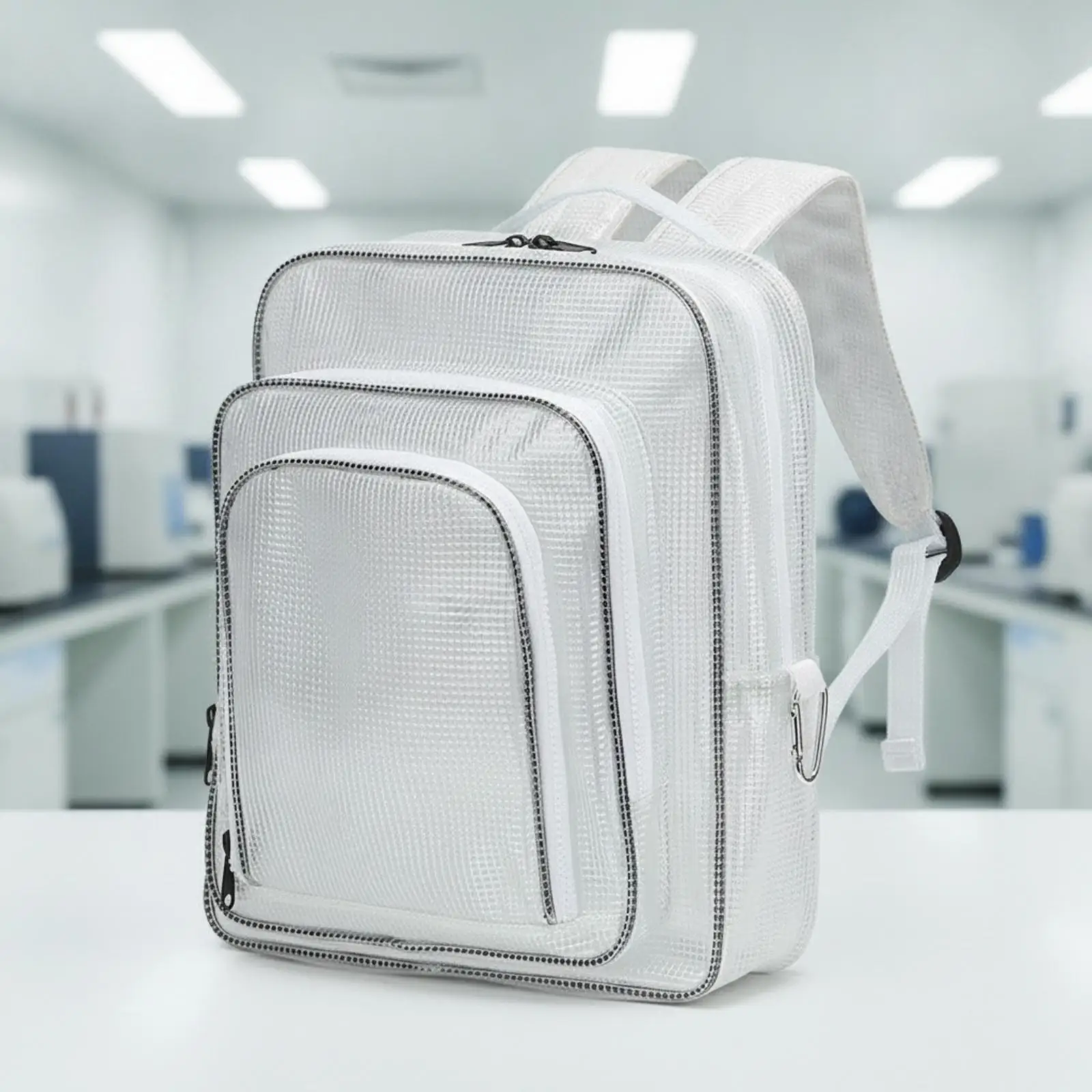 Sac à dos transparent antistatique, sac à livres transparent structuré pour les travailleurs en salle blanche