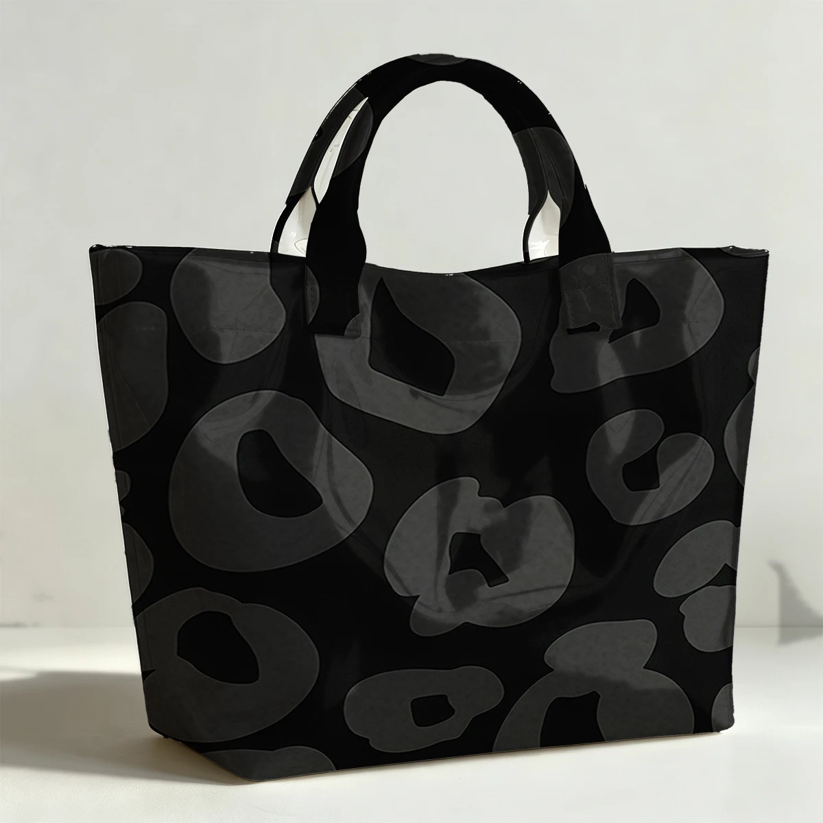 black Into the Wild Fashion Bag Transparent PVC Waterproof Handbag Large Capacity Daily Commute Shoulder Tote Mummy Bag