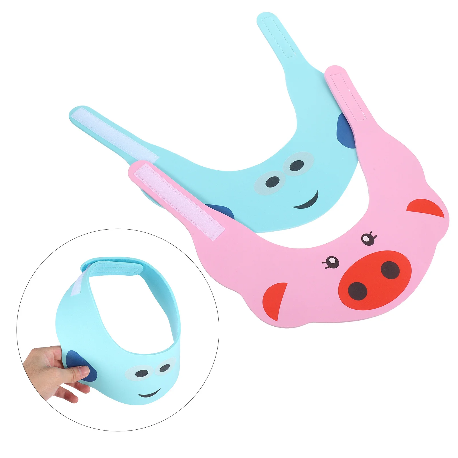 

2Pcs Baby Shower Cap Adjustable Cartoon Hair Washing Hat Bath Visor Kids Shampoo Shield Toddler Hair Wash Cap Baby Shower Hat