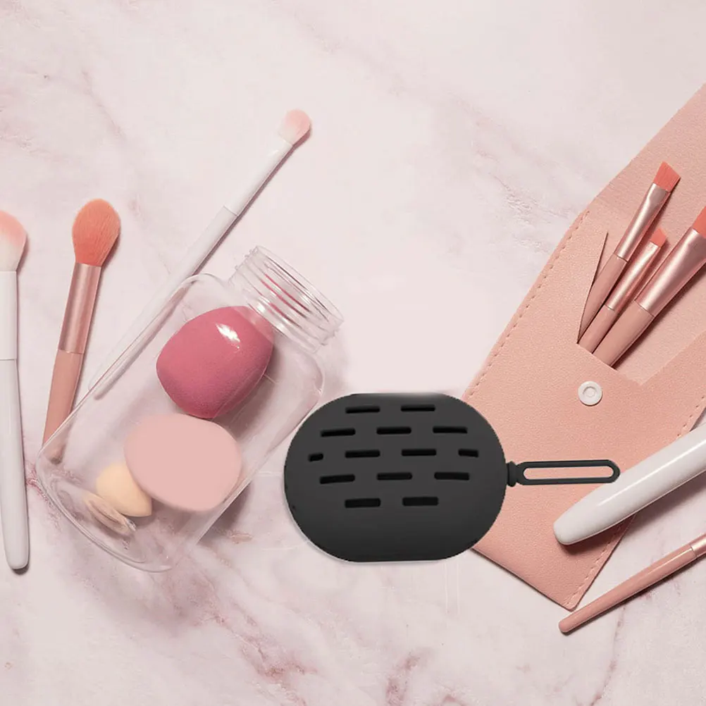 

1Set Makeup Brush Holder Perforated Silicone Makeup Sponge Organizer Travel Brush Storage Box Portable Tool Case