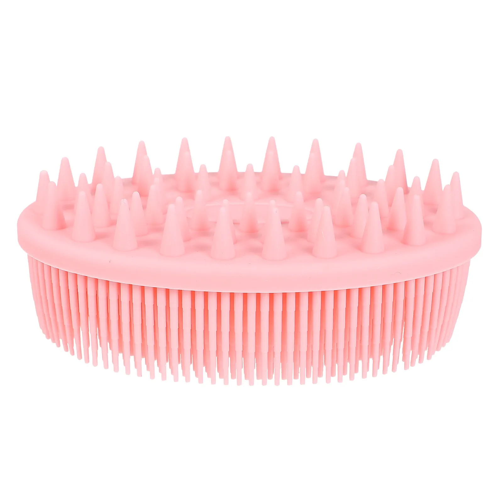 Silicone Dual-Purpose Shower Brush for Full-Body Exfoliation Scalp Massaging and -Safe Bath Cleaning Tool Pink