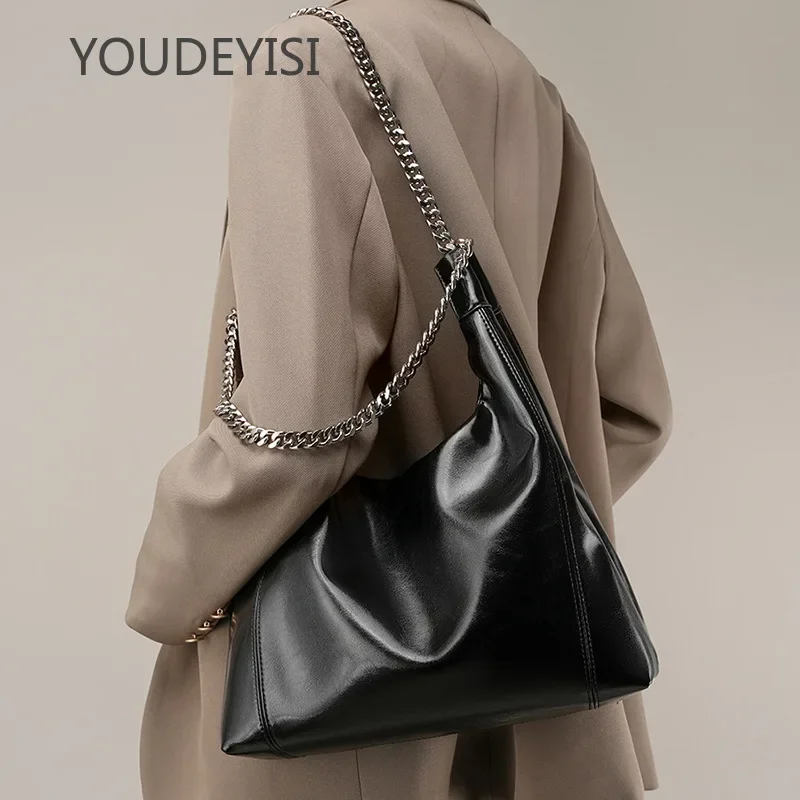 

YOUDEYISI Chain Tote Bag Large Capacity Shoulder Bag 2024 Commuter Cowhide Women's Bag