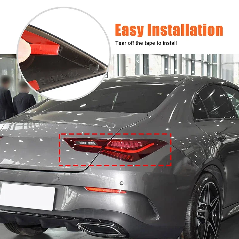 For 2020-2025 Mercedes-Benz CLA Taillight Smoked Black Shell Rear Taillight Black Shell Decorative Shell Transparent Gray 4pcs