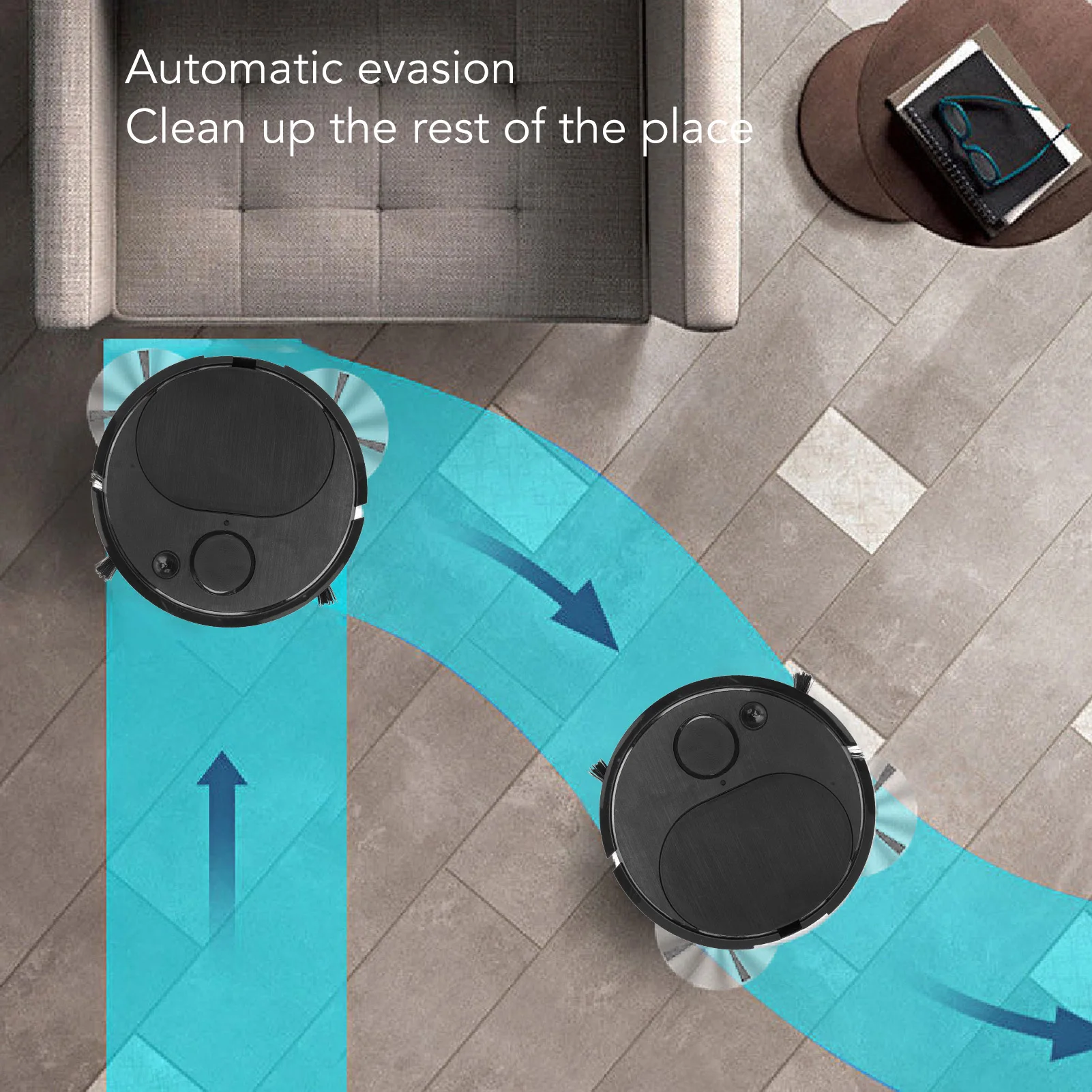 Robot aspirador multifuncional con carga USB, minirobot de barrido inteligente para suelos de madera, baldosas y alfombras