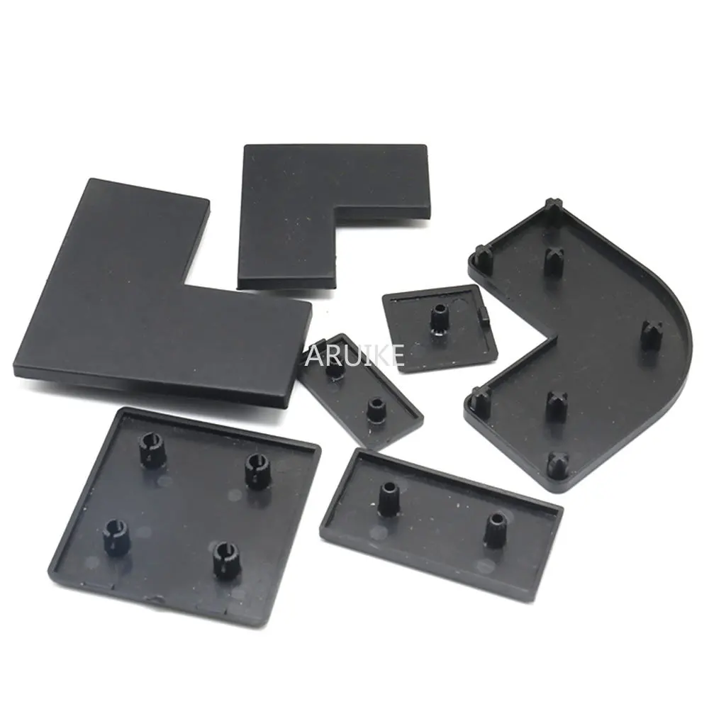 Aluminum Profile Cap Single Hole/Double/Hole/Four Hole Black Europen Standard for 20 30 40 45 50 60 80 9090