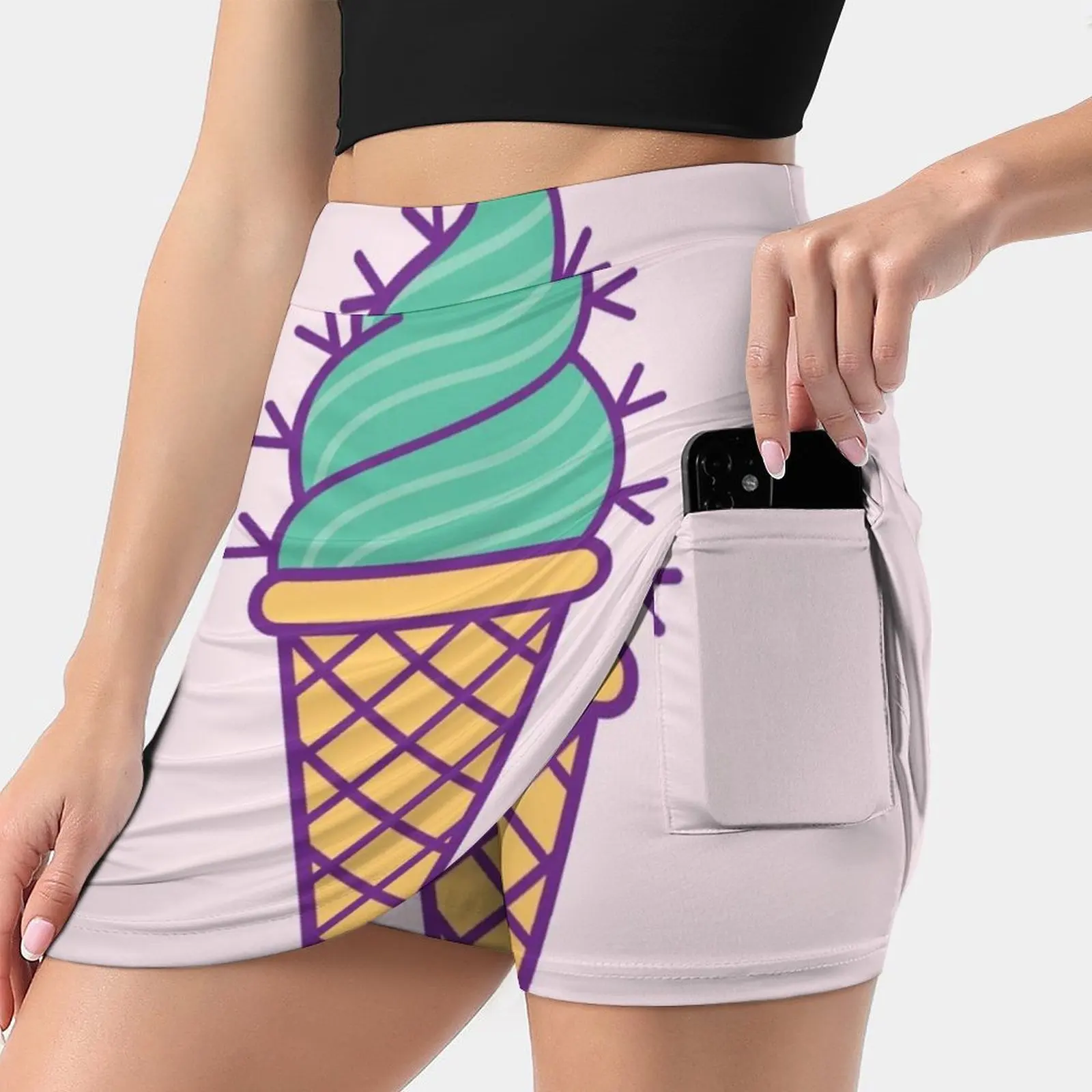 Succulent Ice Cream Women's skirt Sport Skort Skirt With Pocket Fashion Korean Style Skirt 4Xl Skirts Lick Me Baby Babe Bae