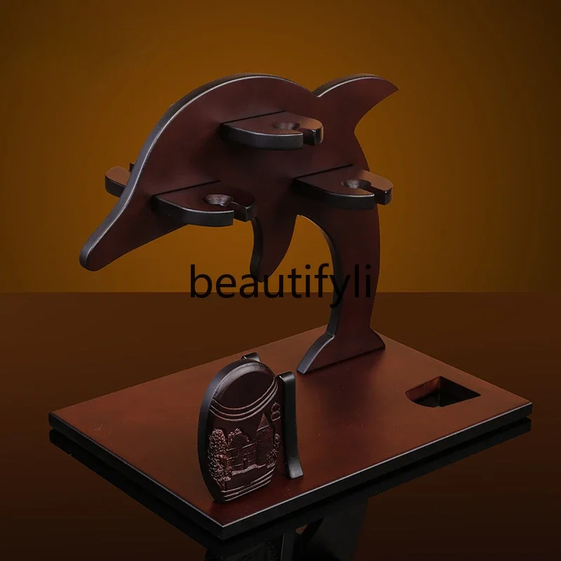 Dolphin Wine Rack Solid Wood Creative European Wine Rack