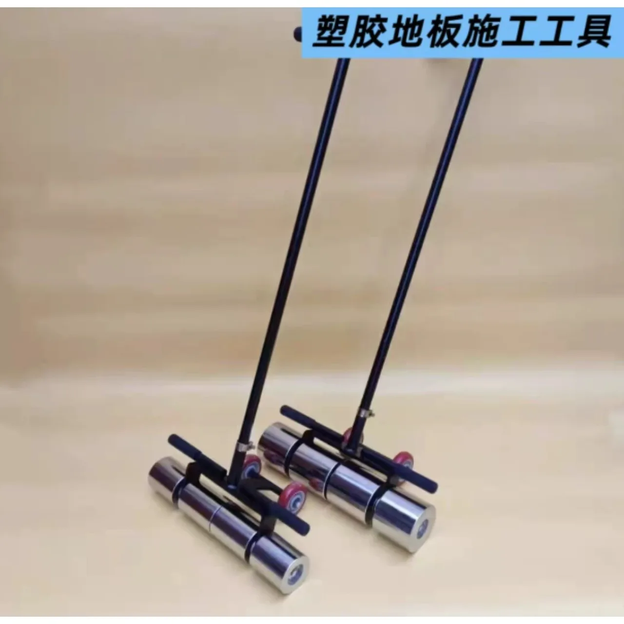 Heavy Duty Compaction Pressure Roller Electroplated Stainless Steel 30KG 50KG for PVC Plastic Flooring Laying Construction