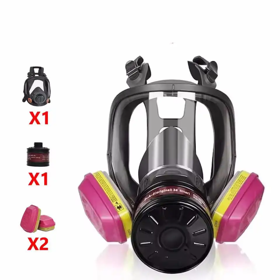 Gas mask with 40mm activated carbon filter and full face anti nuclear and anti chemical survival respirator 609 21 23 26 filter