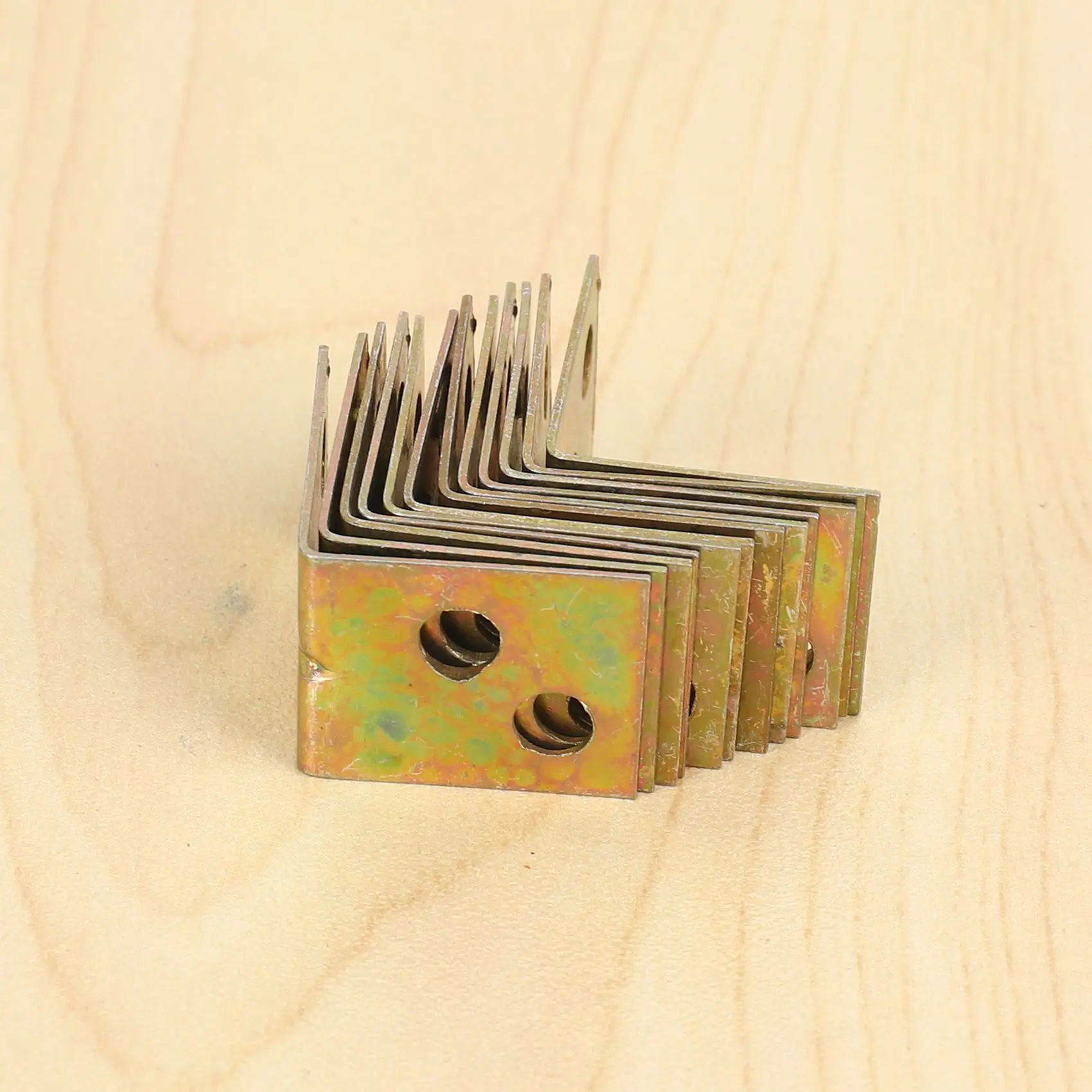 Metal Shelf Support 90 Degree 12pcs Brass Tone image 6