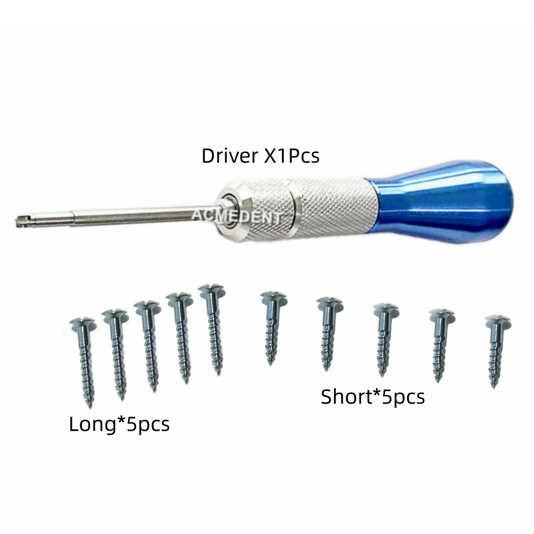 Dental Half Threaded Screw Bone Fixation Titanium GBR Screws Cross Driver Long/S