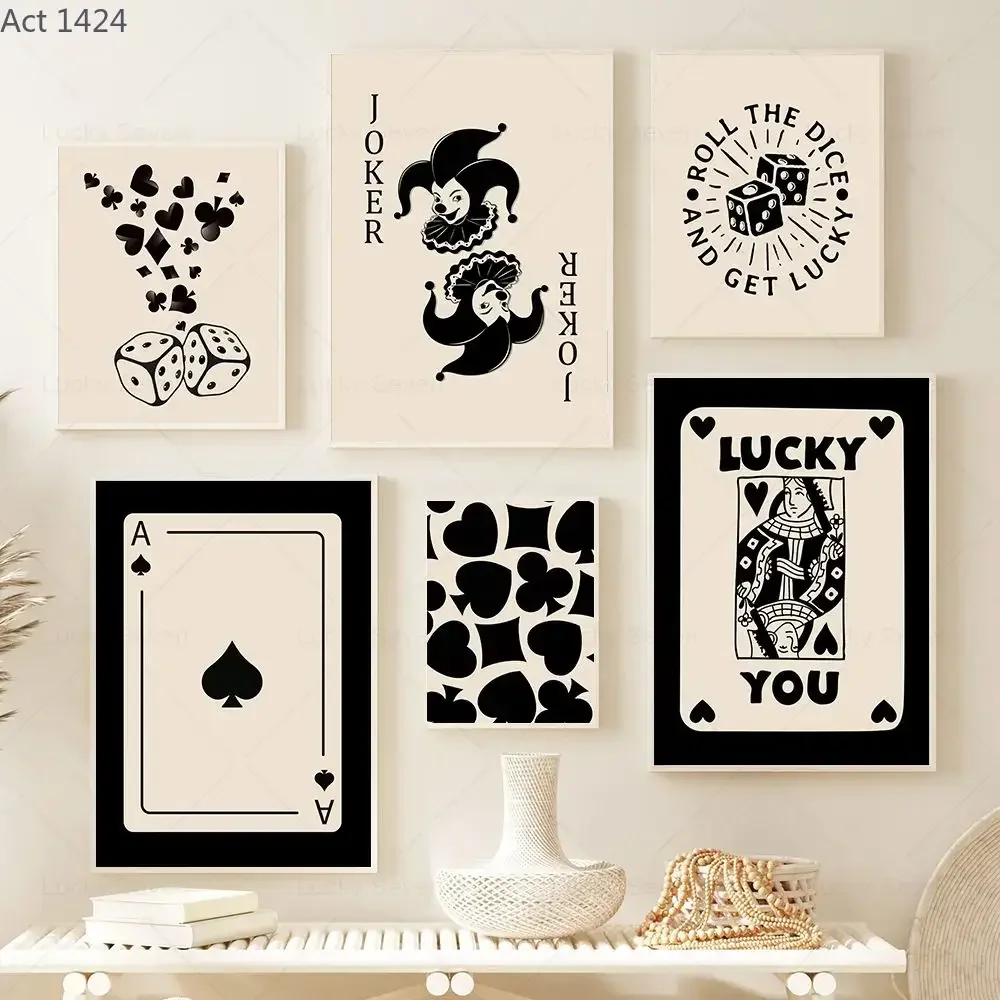 Pop Art Lucky You Poster Trendy Queen Cherry Aesthetic Print Black Pink Card Canvas Painting Wall Picture Y2K Bedroom Room De
