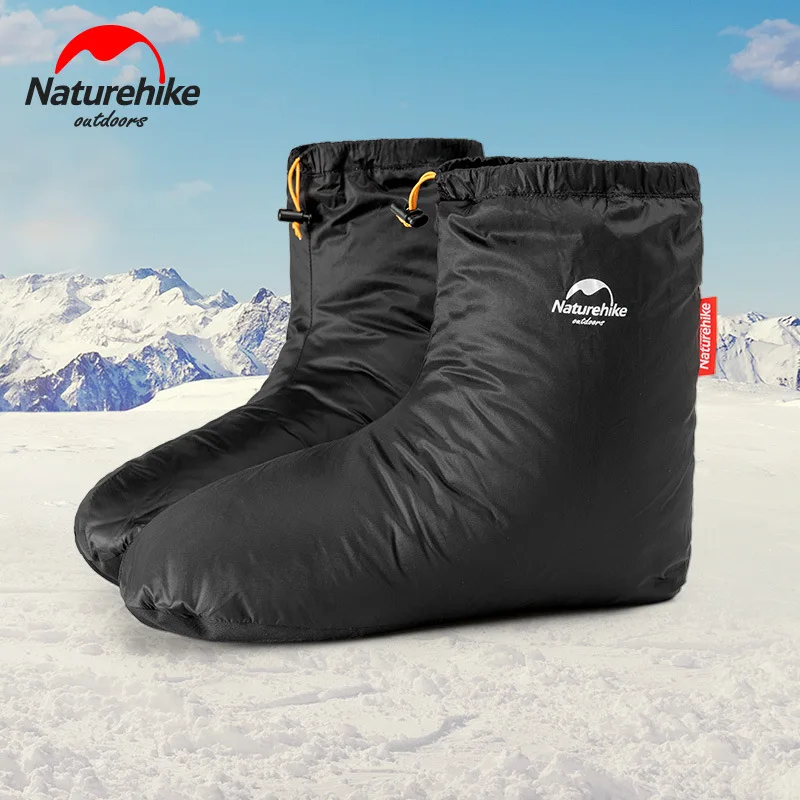 

Naturehike Outdoor Men's And Women's White Goose down Socks Shoe Cover Waterproof Indoor Winter Warm Down Foot Cover