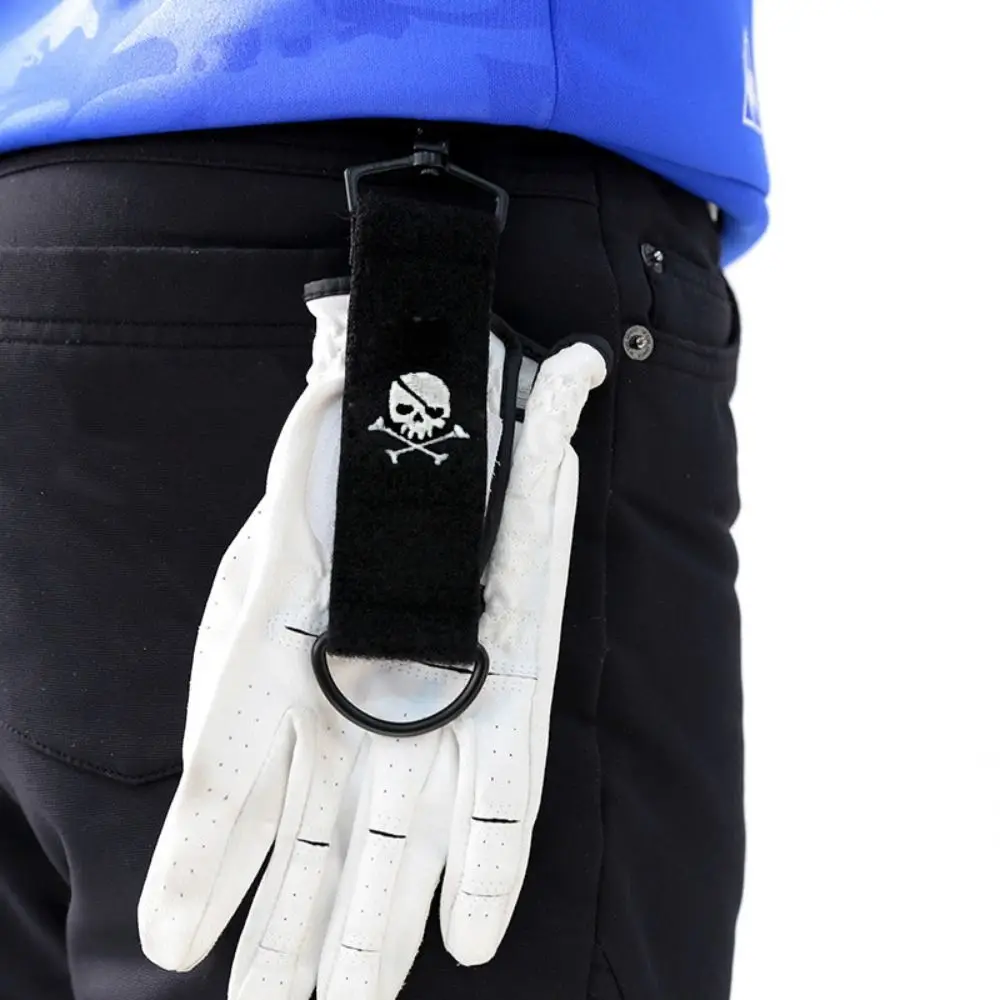 Accessories Polyester With Carabiner Skull Magic Tape Cleaning Towel Golf Wiping Cloth Golf Cleaning Towel Golf Towel Carabiner