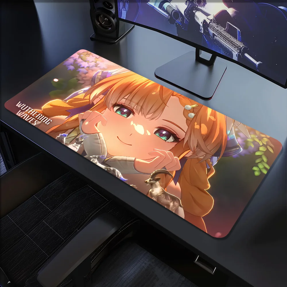 Game Wuthering Waves SIGRIKA b Mouse Pad Large Desk Mat Keyboard Ergonomic Office Rubber PC Non-slip Anti-fray Home Custom