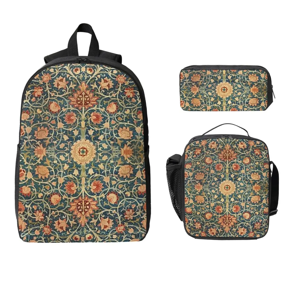

Holland Park William Morris Backpack Student Boys Girls BookBag School Bag Shoulder Bags 3ps Insulated Lunch Bag Pencil Case
