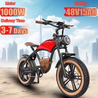 Electric Bicycle 1000W Motor 48V13AH Battery Retro Motorcycle Mountain E Bike All-terrain 20*4.0 Inch Fat Tire Electric Bike