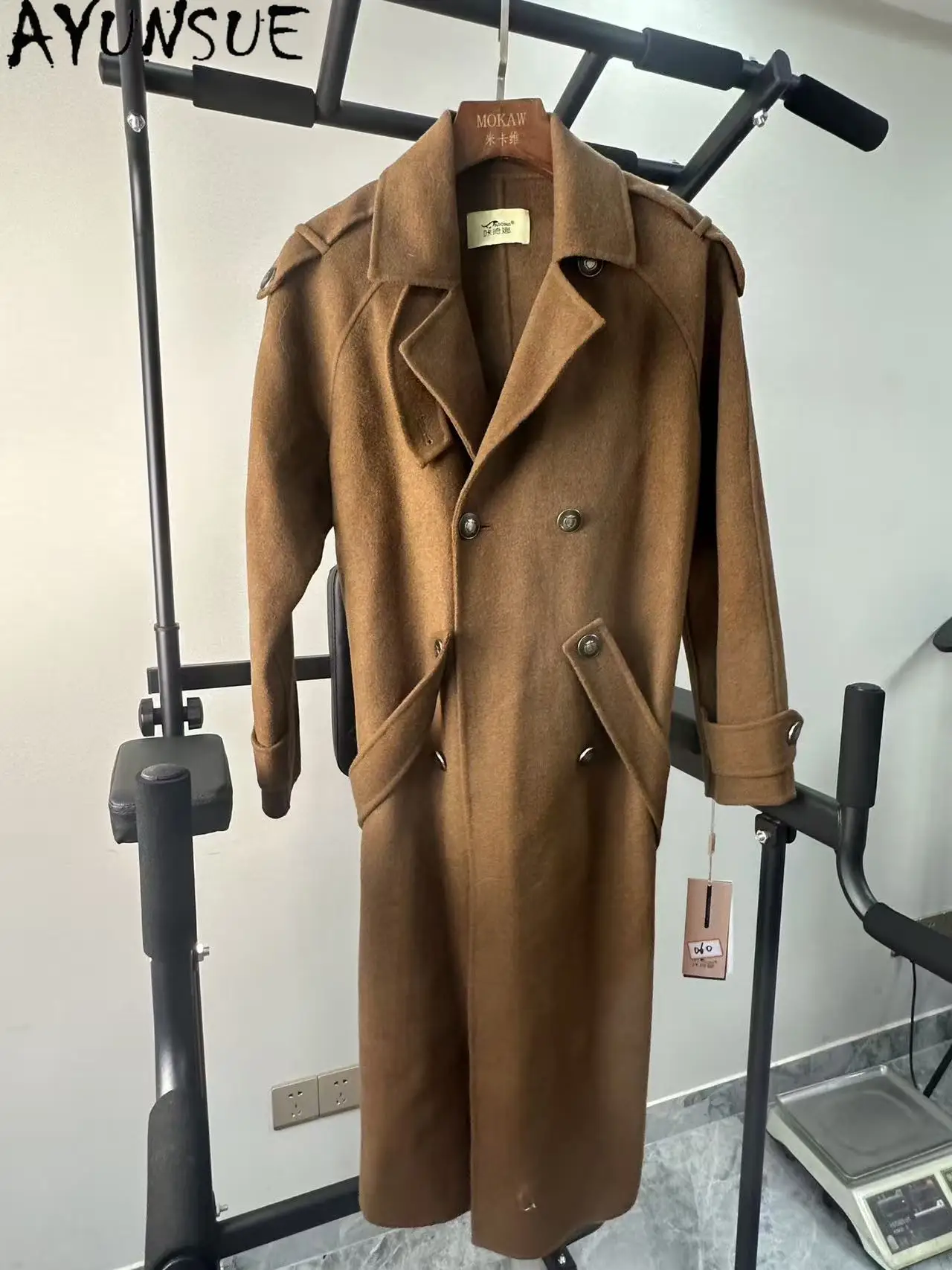 AYUNSUE Real Wool Jacket Women Winter Clothes Double-sided Woolen Coats Unique Coat Promotion Minor Flaws No Refund No Exchange
