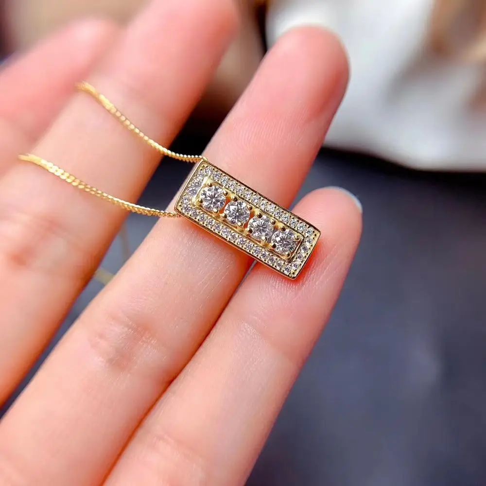 New Style Moissanite Lady Necklace Round 3mmx 3mm Size Each Gem Real 925 Silver GRA Certificate Girl Birthday Gift Fashion