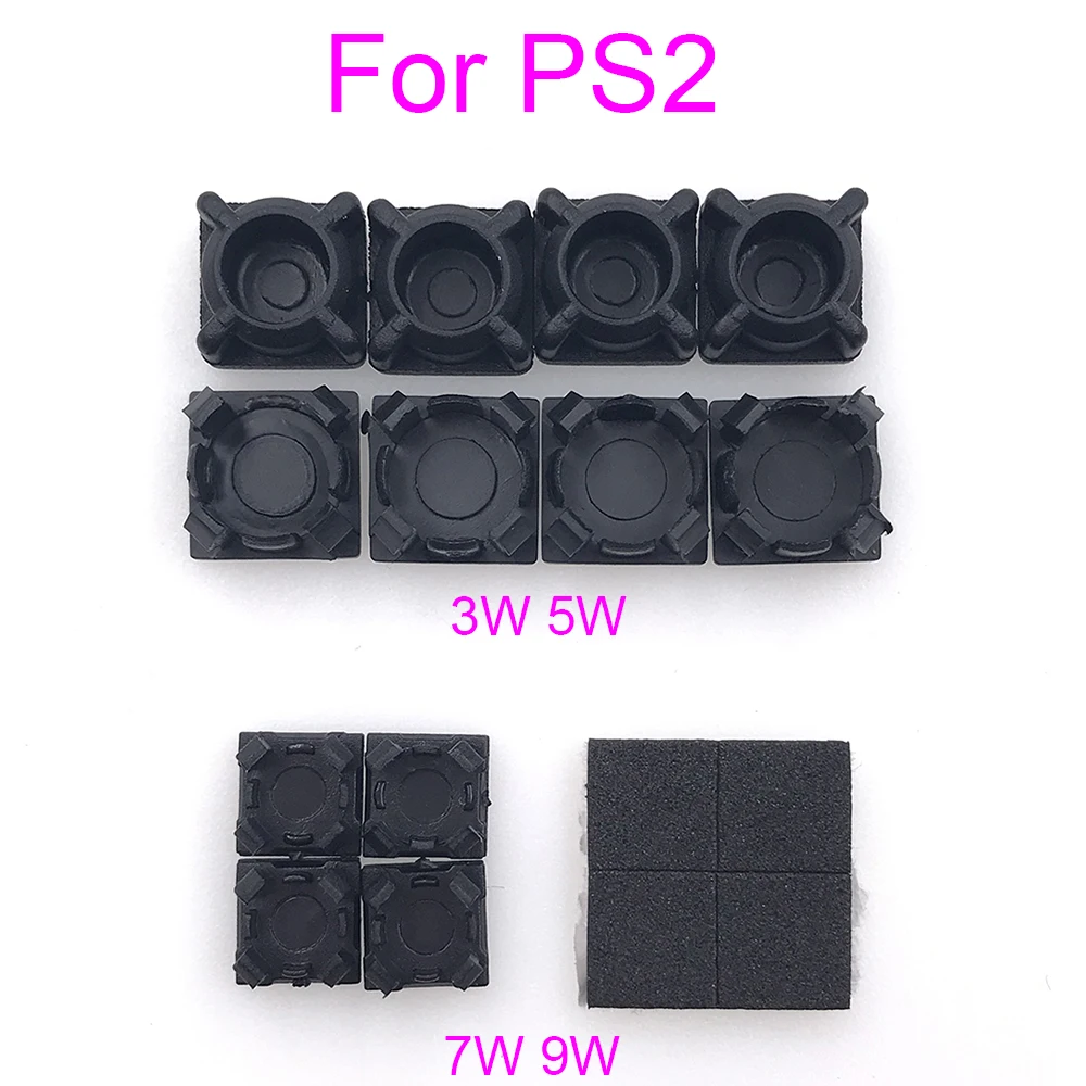 1set Rubber Feet Plastic Button Screw Cap Cover Replacement Set For PS2 30000 3W 70000 7W 90000 9W Console