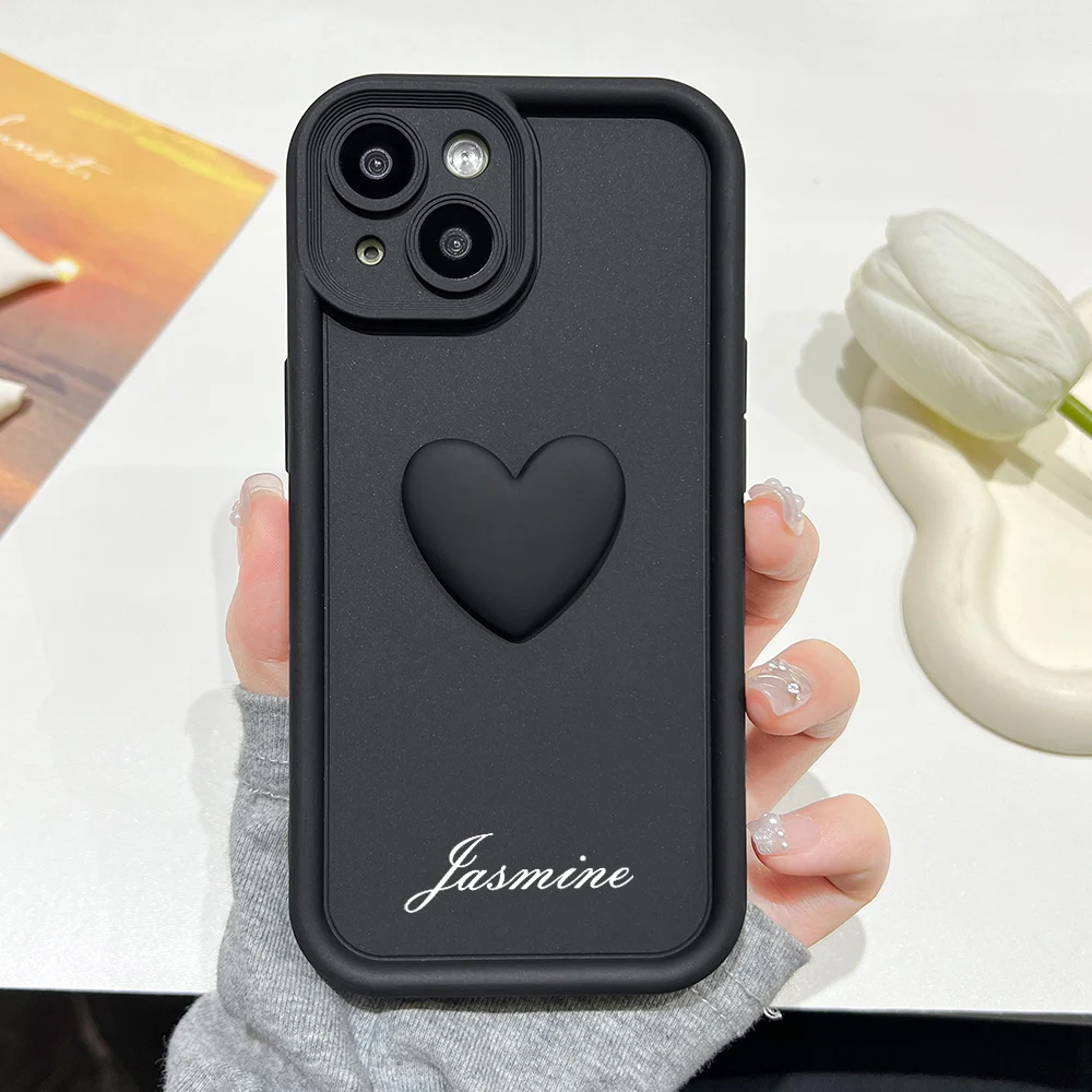 

Cute 3D Heart Silicone Phone Cases For iPhone 16 15 Pro Max Bumper 14 13 12 11 Pro 16 15 14 7 8 Plus X XS XR XS Max 7 8 SE Cover