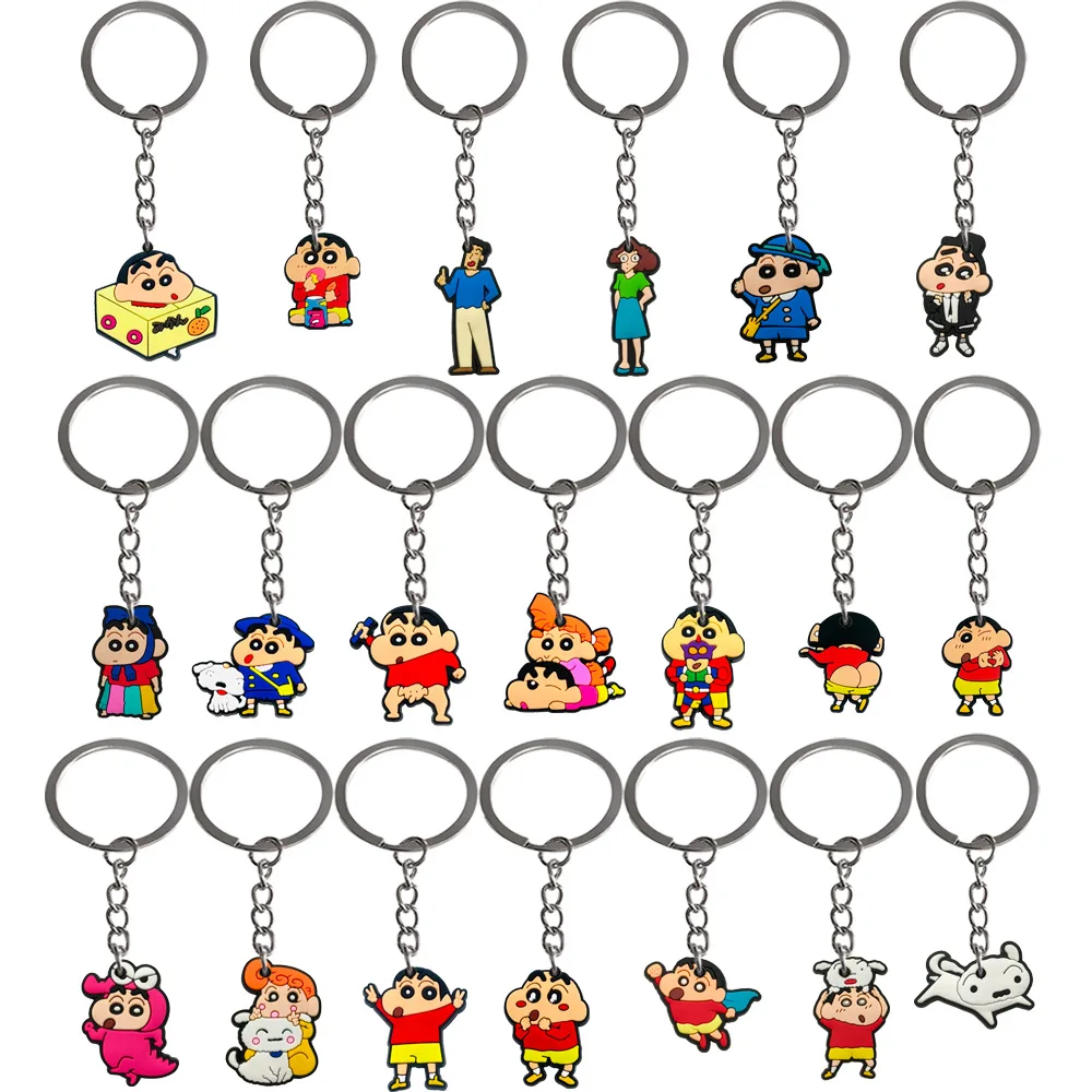 

Manga Accessories Crayon Shin Chan Soft PVC Keychain Cute Car Student Backpack Accessories Keychain Y2k Fashion Anime Cartoon