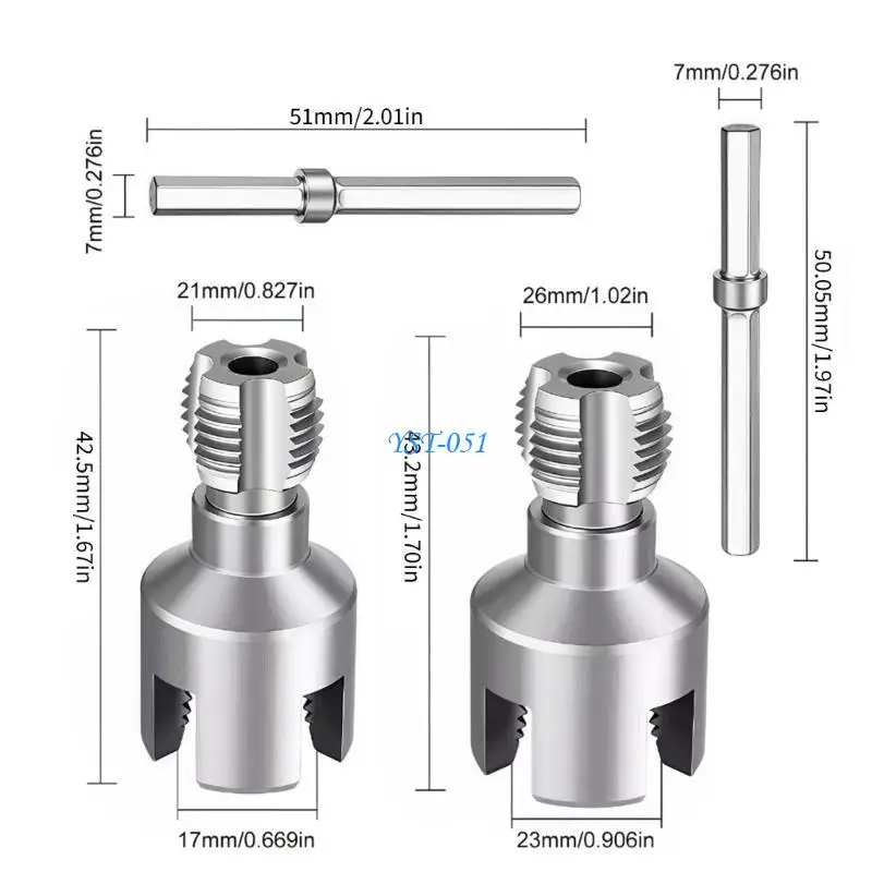 

E15A PVC Thread Maker Tool 1/2inch 3/4inch PVC Pipe Threading Dies Plumbing Tool